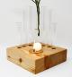 Preview: Leuchter-Holz-1er Kugel-Paraffin-Vase-Reagenzglas-Brenner-Kerze-Blumen