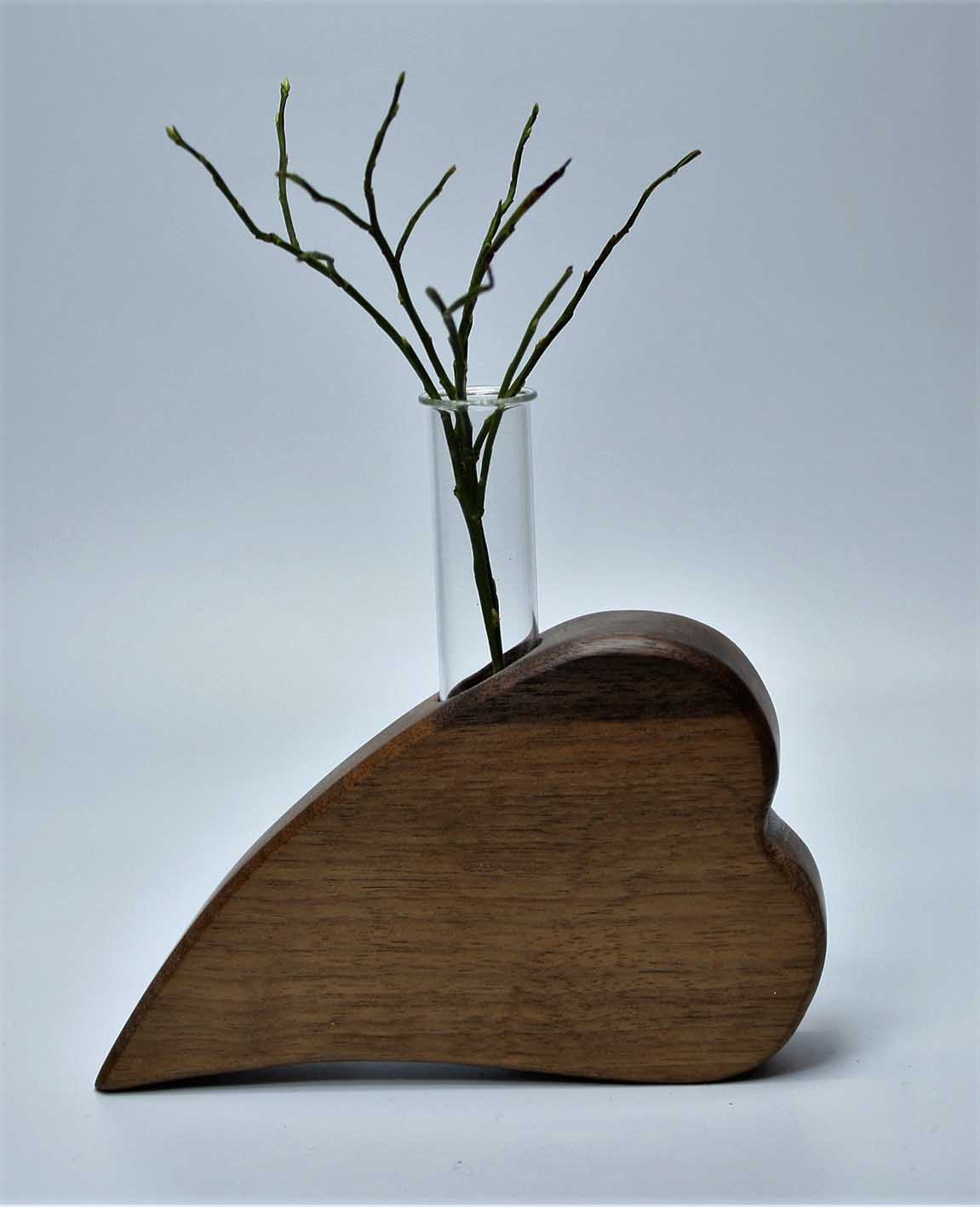 Vase, Holz, Reagenzglas, Deko, Blume, Tisch, Edel, Herz, Herzvase