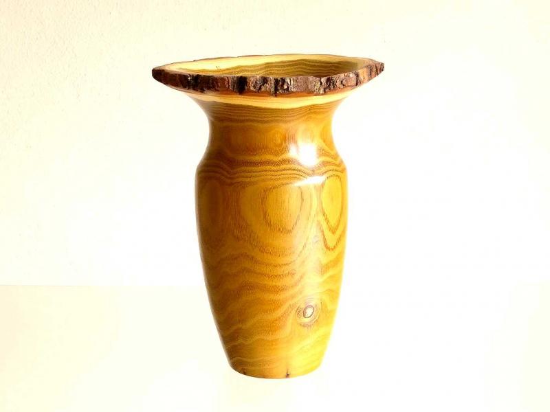 Vase, Blumenvase, Vase aus Holz, Kunsthandwerk, Deko